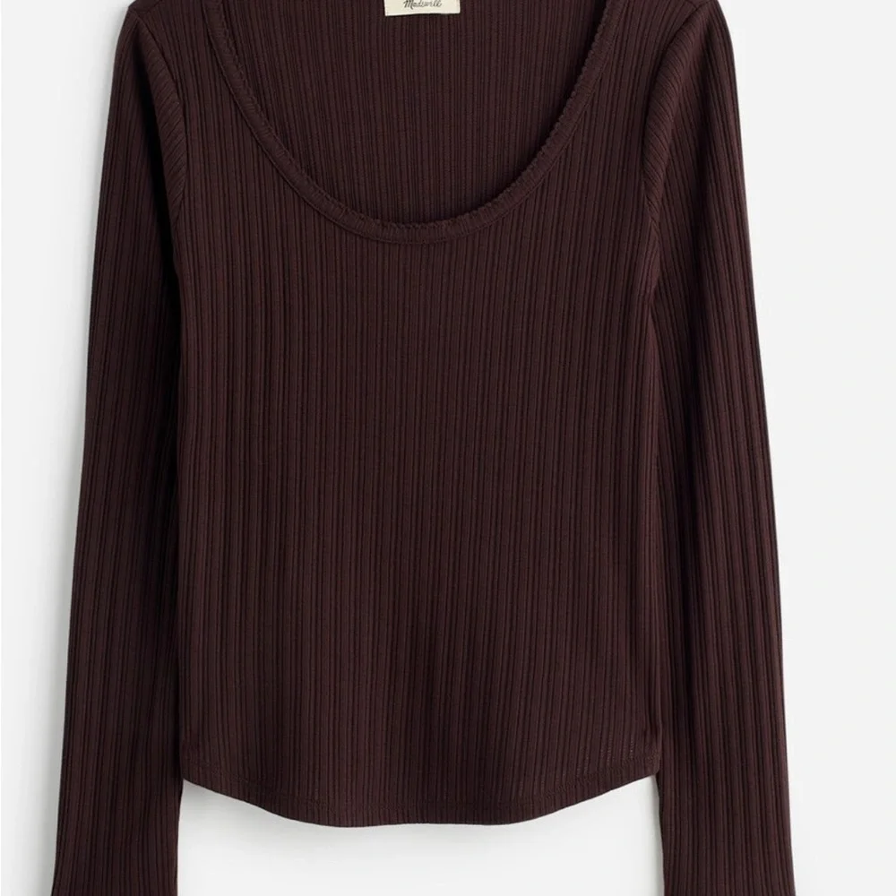 Women's Ribbed Brown Top - Picture 1 of 4